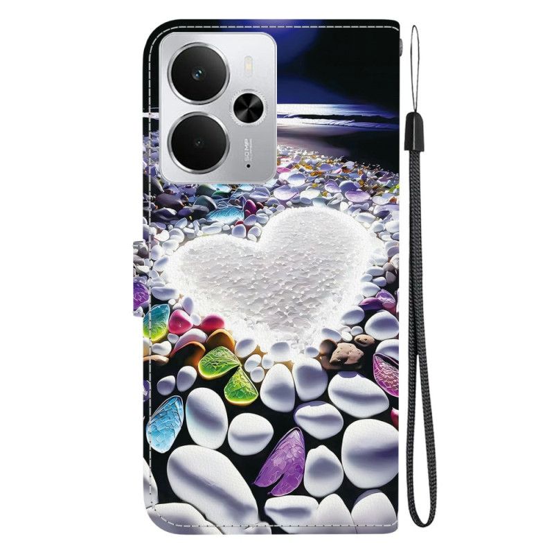 Lederhüllen Realme 14 5g Handyhülle Herzmuster