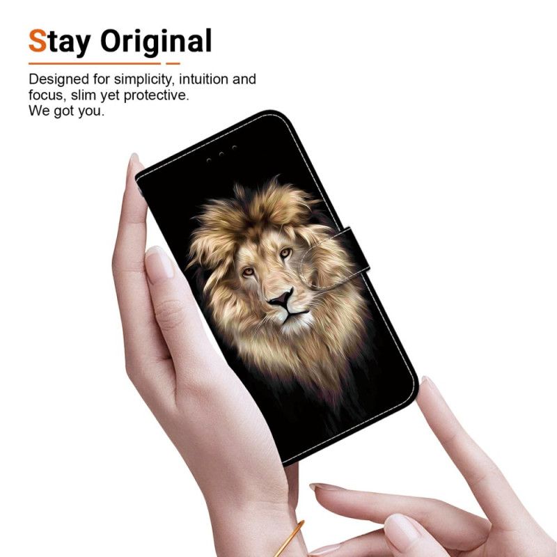 Lederhüllen Realme 14 5g Handyhülle Löwenkopfmuster