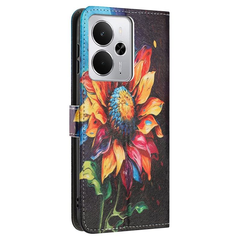 Lederhüllen Realme 14 5g Handyhülle Sonnenblume Gemälde
