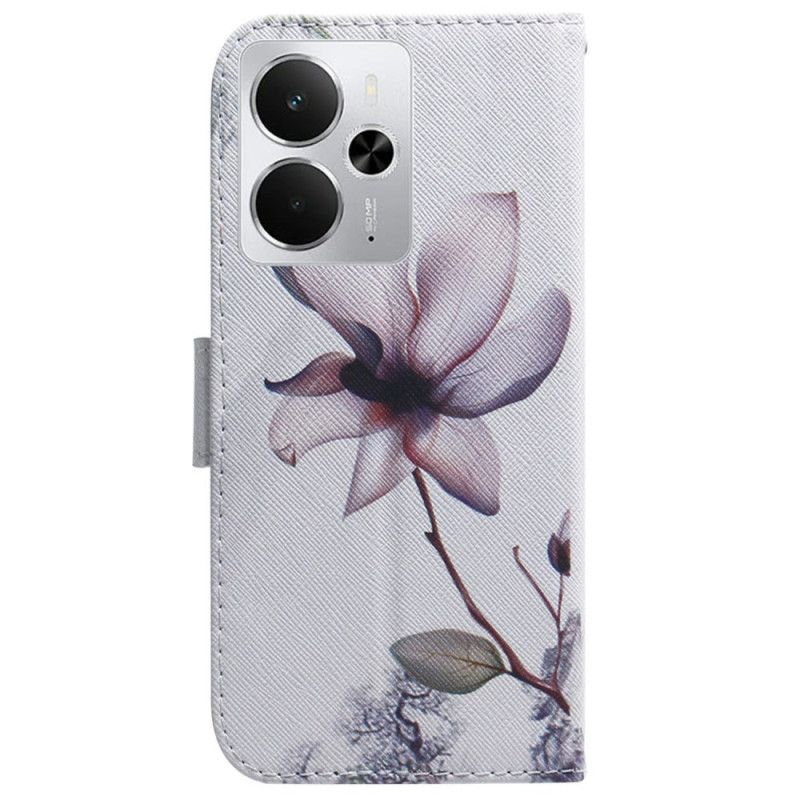 Lederhüllen Realme 14 5g Rosa Blume
