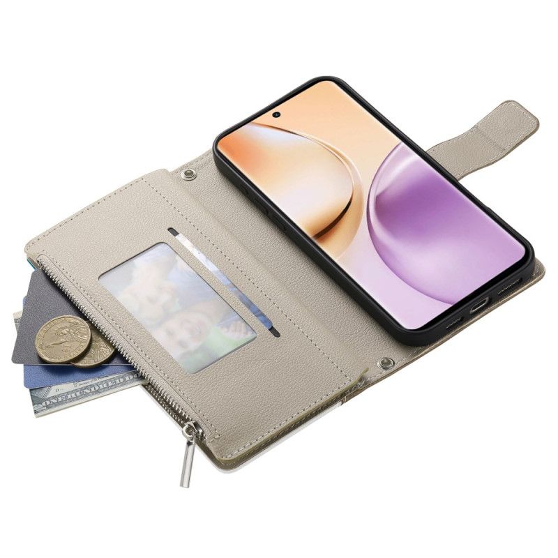 Lederhüllen Realme 14 5g Zweifarbig Mit Riemen