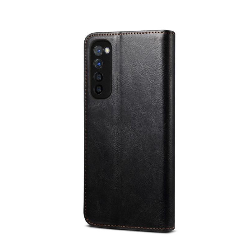 Flip Case Xiaomi Poco M3 Schwarz Gewachstes Kunstleder