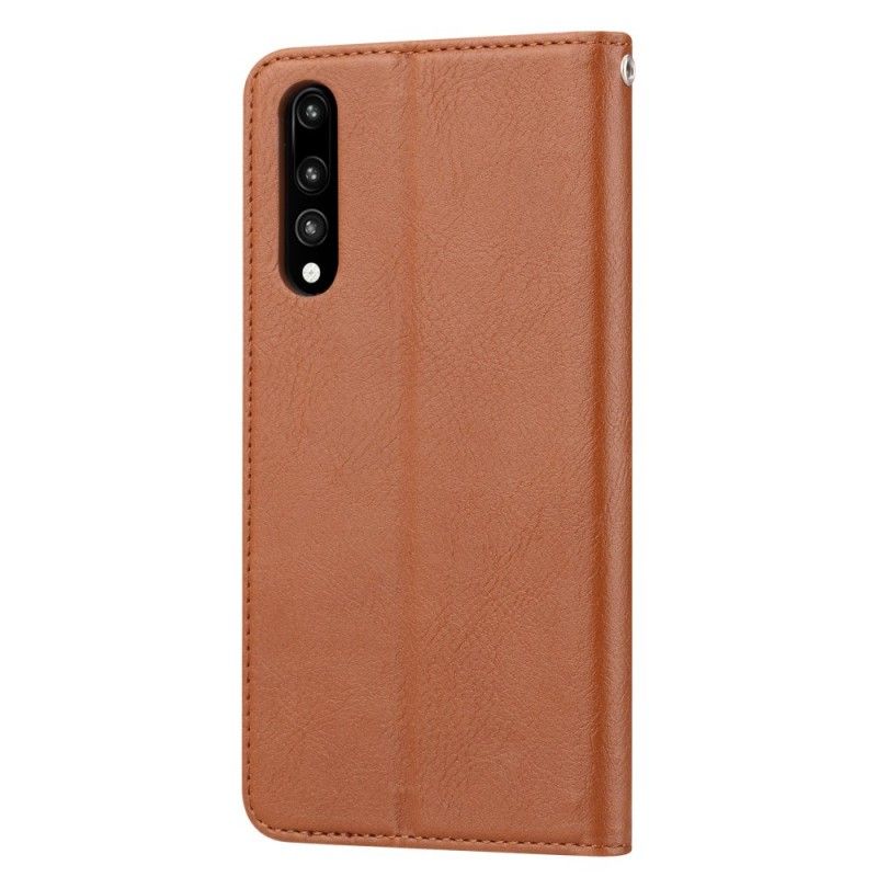 Flip Case Huawei P20 Schwarz Kartenhalter Aus Kunstleder