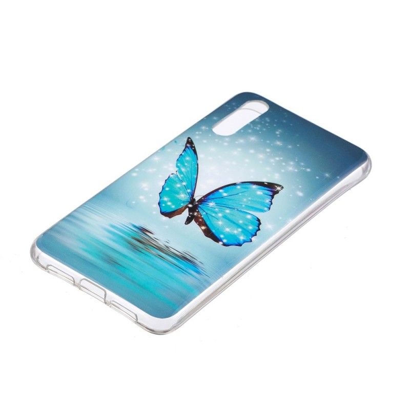 Hülle Huawei P20 Fluoreszierender Blauer Schmetterling