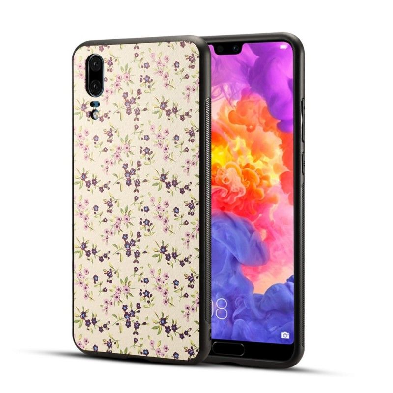 Hülle Huawei P20 Magenta Freiheitsblumen Aus Kunstleder