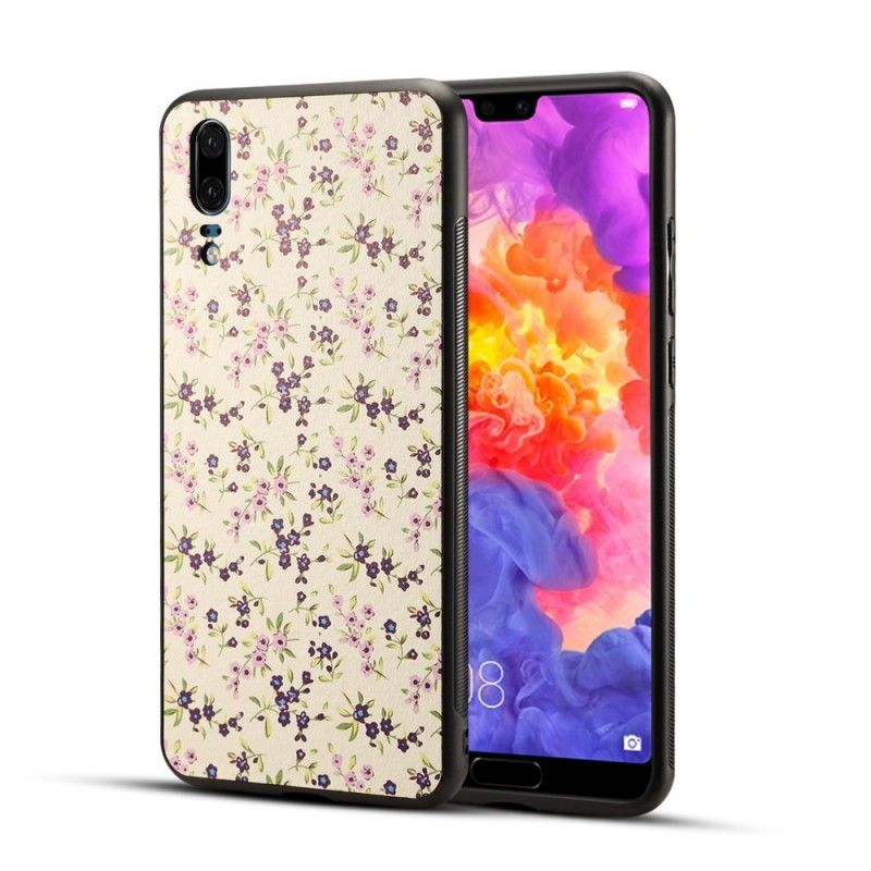 Hülle Huawei P20 Magenta Freiheitsblumen Aus Kunstleder