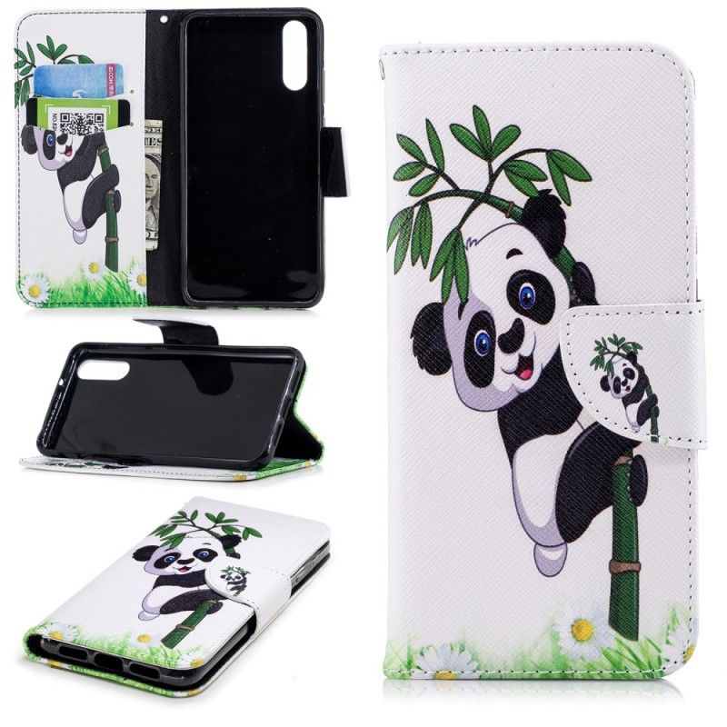 Lederhüllen Huawei P20 Panda Auf Bambus