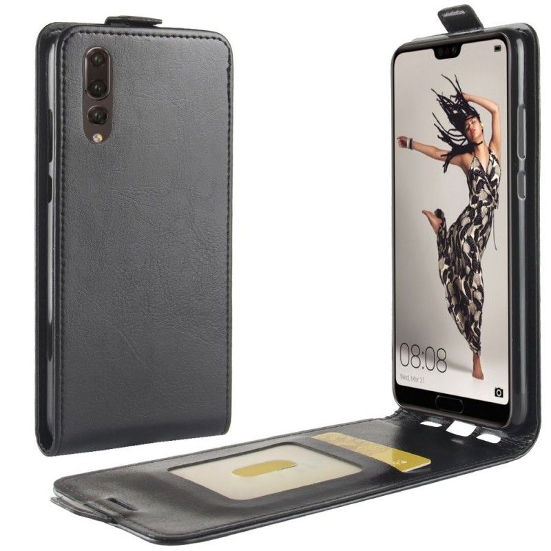 Lederhüllen Huawei P20 Schwarz Faltbar