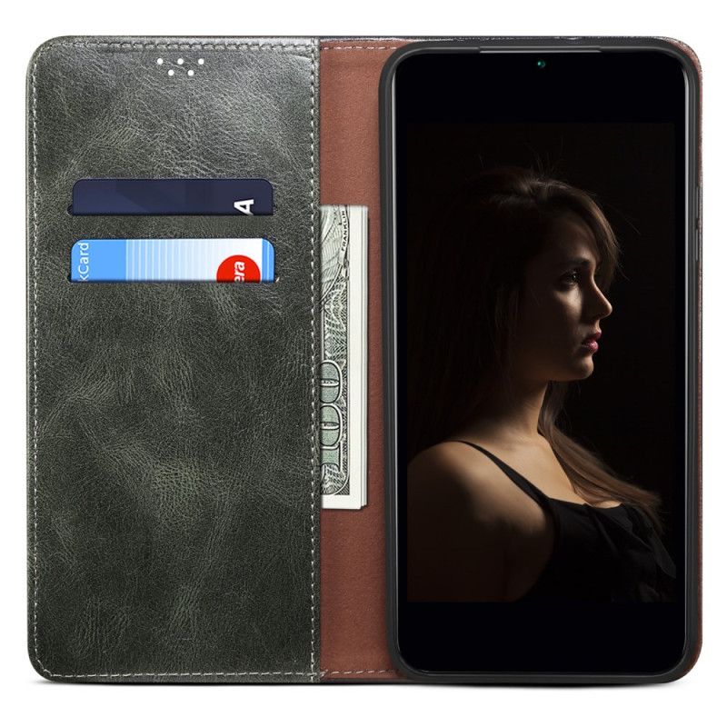 Flip Case Für Realme Note 60x Gewachstes Kunstleder