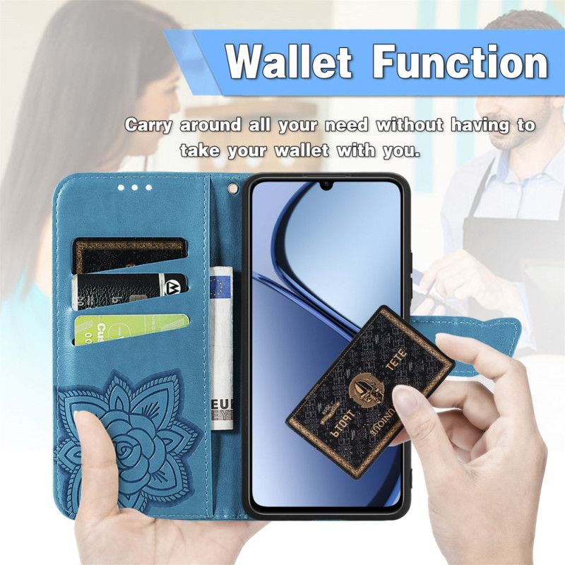 Lederhüllen Realme Note 60x Handyhülle Barocker Schmetterling