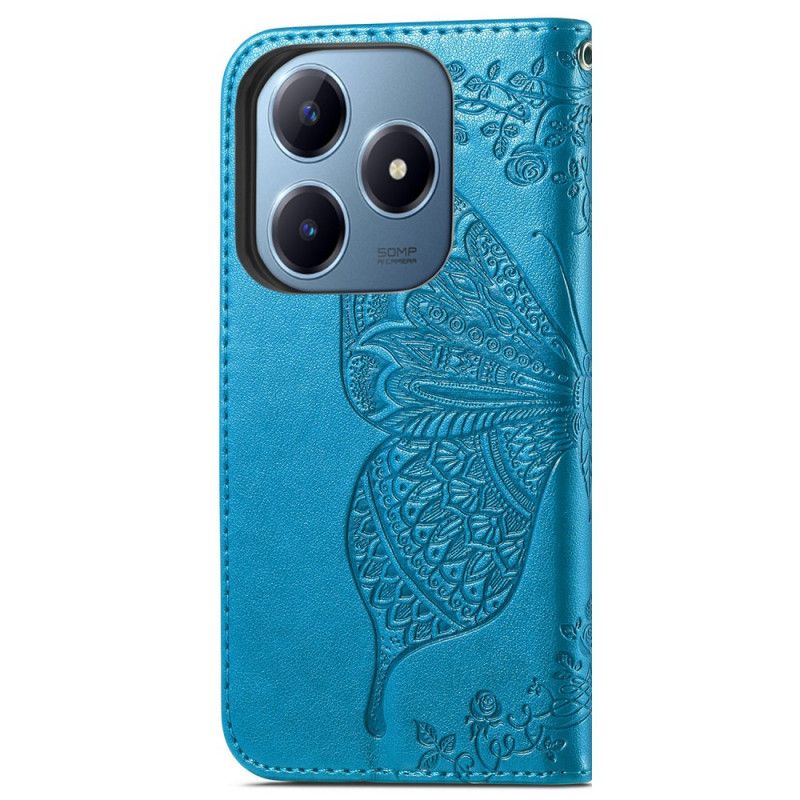 Lederhüllen Realme Note 60x Handyhülle Barocker Schmetterling