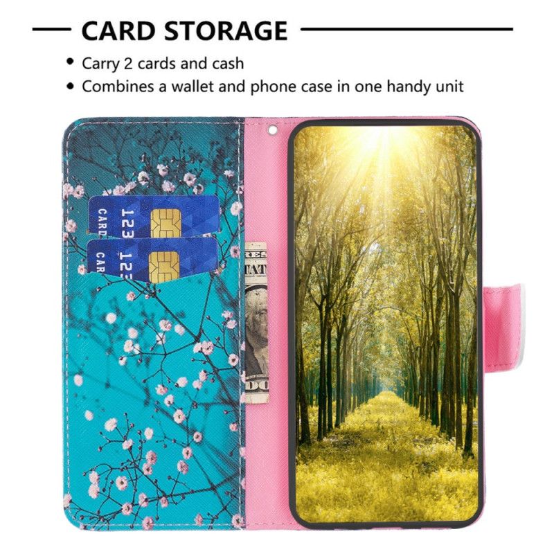 Lederhüllen Realme Note 60x Handyhülle Pflaumenblüten