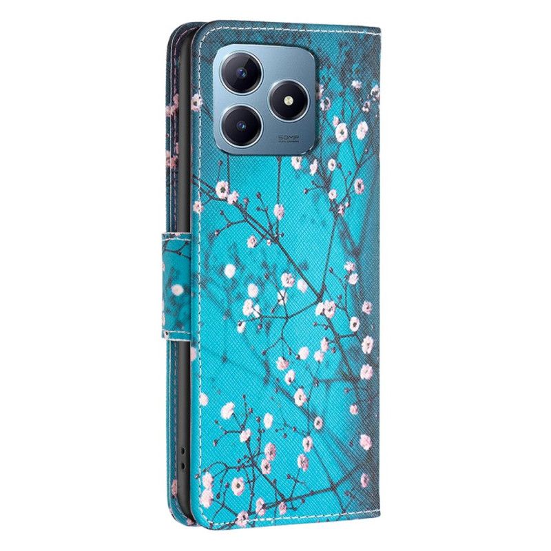 Lederhüllen Realme Note 60x Handyhülle Pflaumenblüten