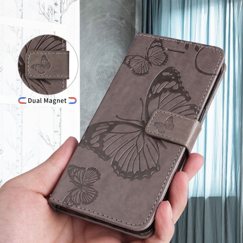 Lederhüllen Huawei Pura 80 Ultra Handyhülle Große Schmetterlinge