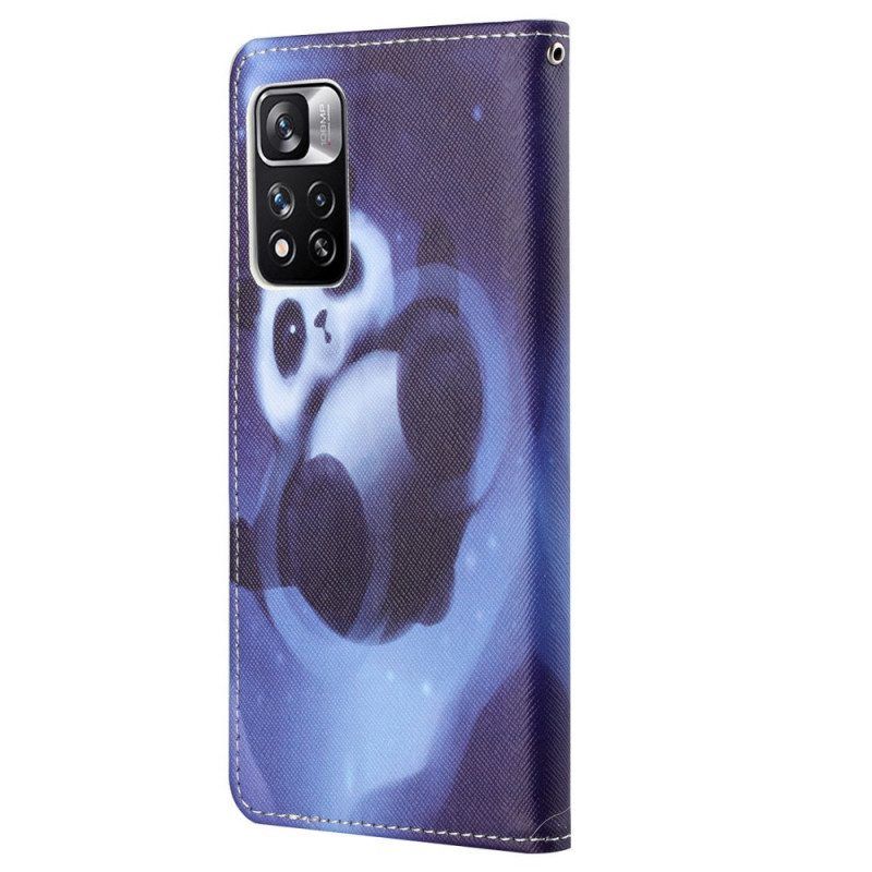 Flip Case Für Xiaomi Redmi Note 11 Pro / 11 Pro 5G Panda-weltraum