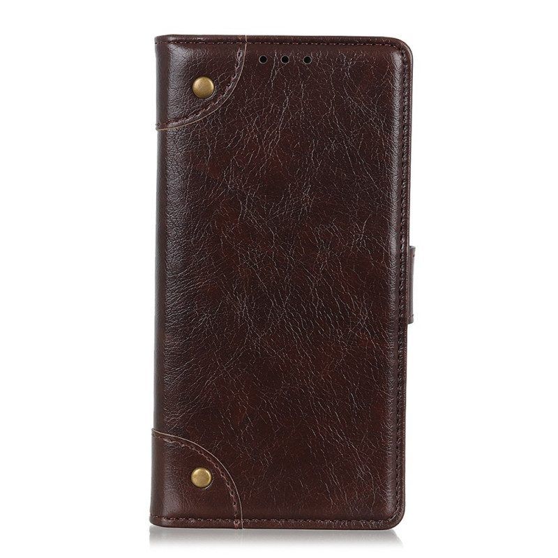 Flip Case Für Xiaomi Redmi Note 11 Pro / 11 Pro 5G Stil: Nappaleder Mit Vintage-nieten