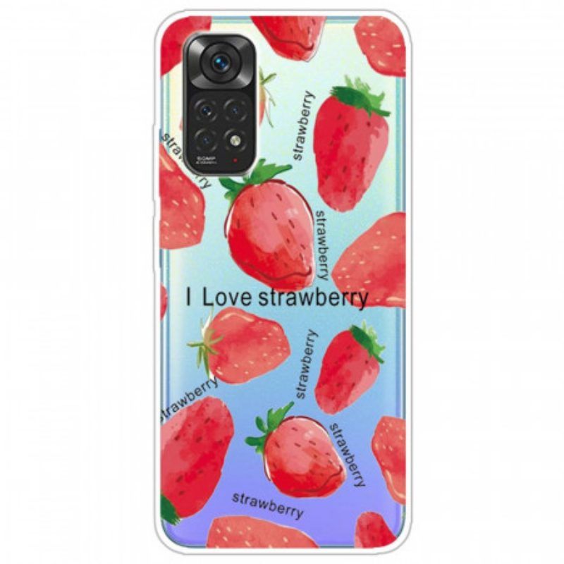 Handyhülle Für Xiaomi Redmi Note 11 Pro / 11 Pro 5G Erdbeeren / Ich Liebe Erdbeeren