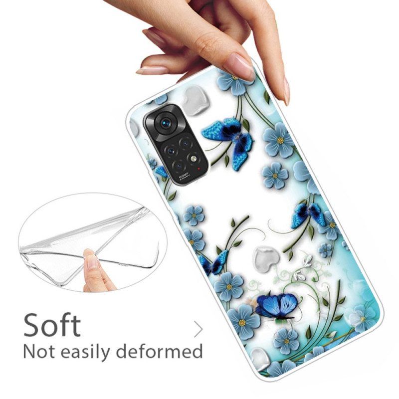 Hülle Für Xiaomi Redmi Note 11 Pro / 11 Pro 5G Retro-schmetterlinge Und Blumen