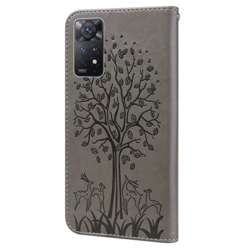 Lederhüllen Für Xiaomi Redmi Note 11 Pro / 11 Pro 5G Baum Und Hirsch