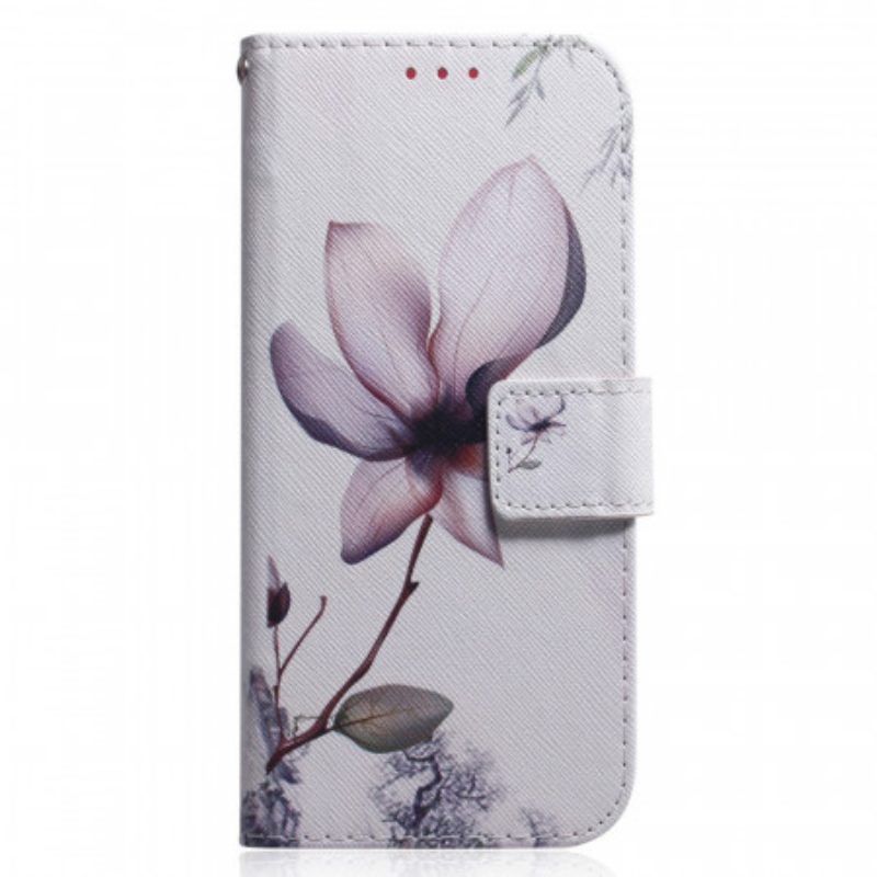 Lederhüllen Für Xiaomi Redmi Note 11 Pro / 11 Pro 5G Blume Staubiges Rosa