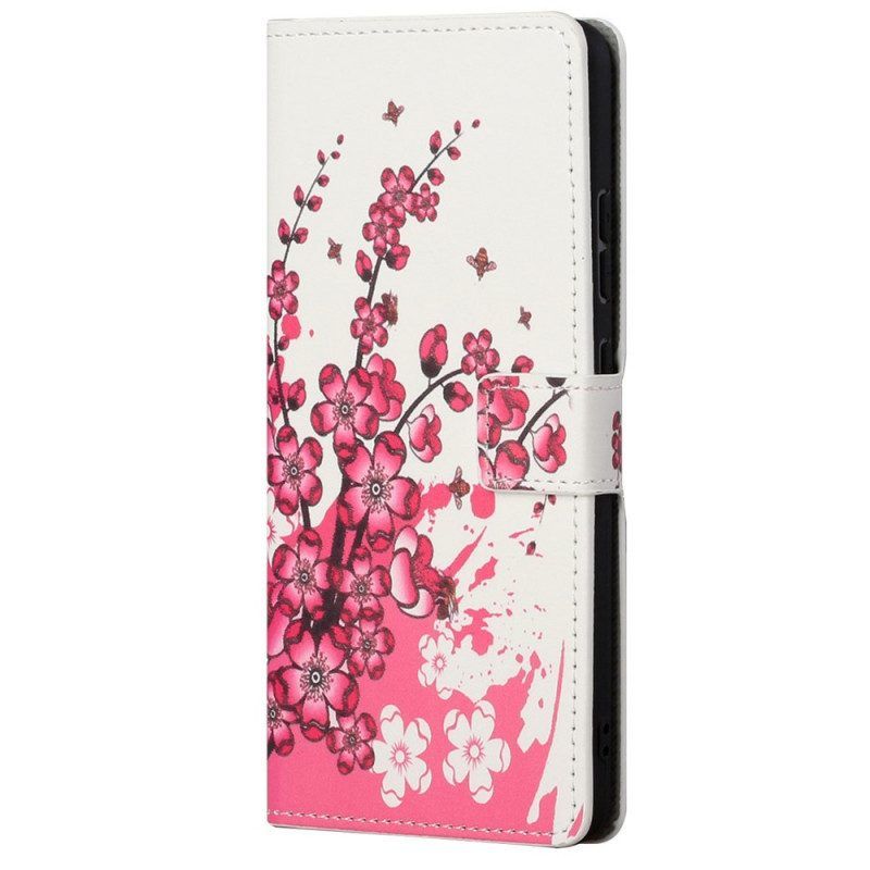Lederhüllen Für Xiaomi Redmi Note 11 Pro / 11 Pro 5G Tropische Blumen