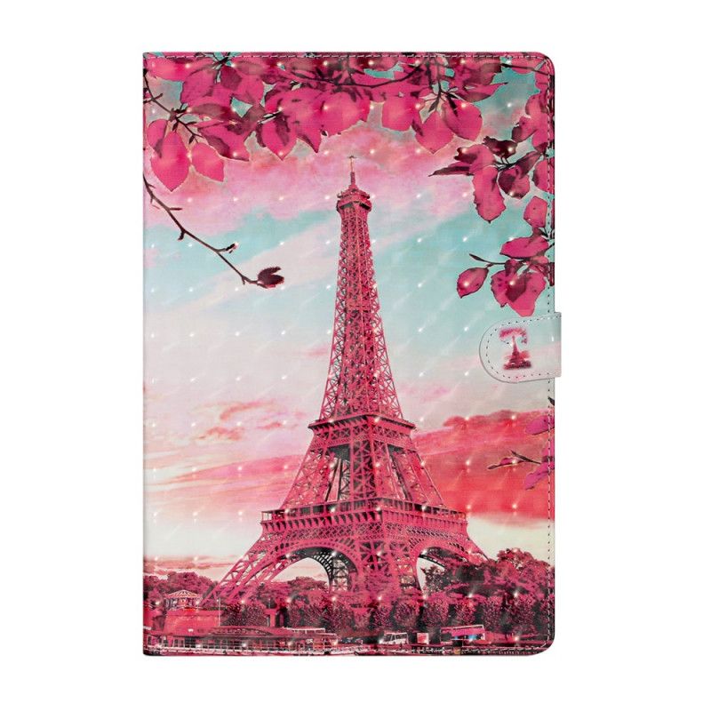 Lederhüllen Samsung Galaxy Tab S7 Plus Floraler Eiffelturm