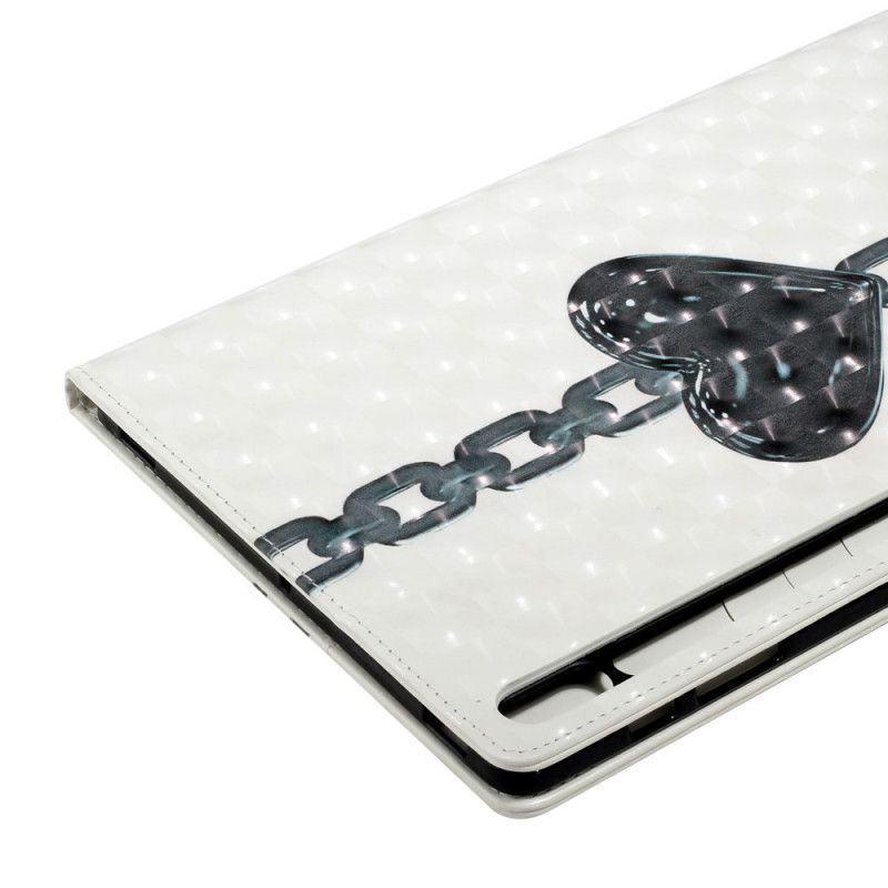 Lederhüllen Samsung Galaxy Tab S7 Plus Verkettetes Herz