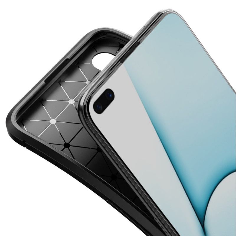 Hülle Realme X50 Schwarz Flexible Kohlefasertextur