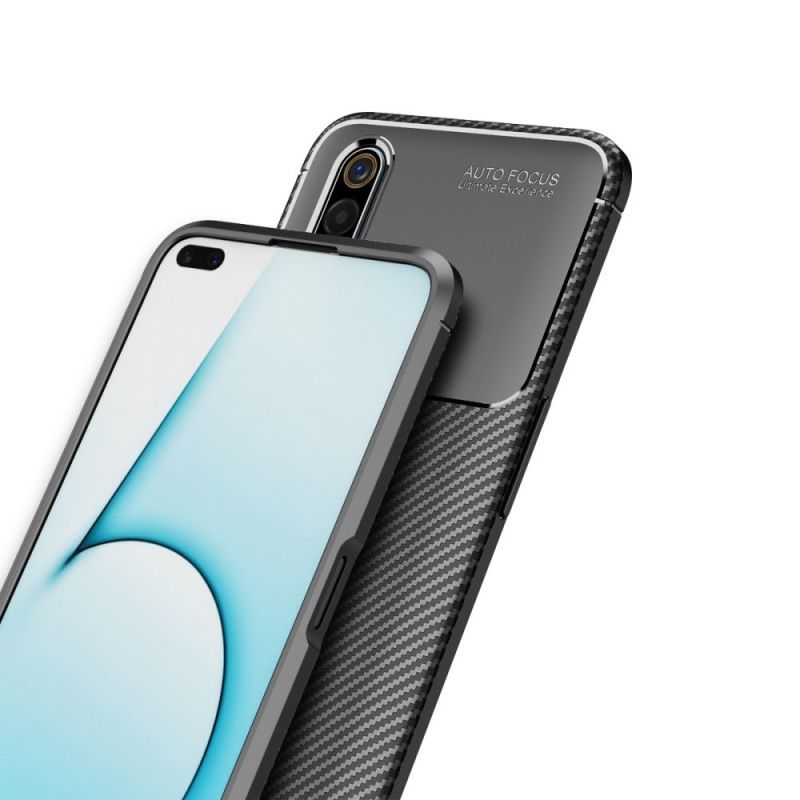 Hülle Realme X50 Schwarz Flexible Kohlefasertextur