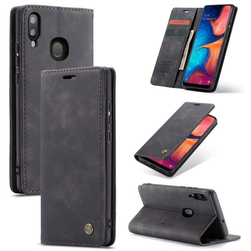 Flip Case Samsung Galaxy A30 Schwarz Ledertasche