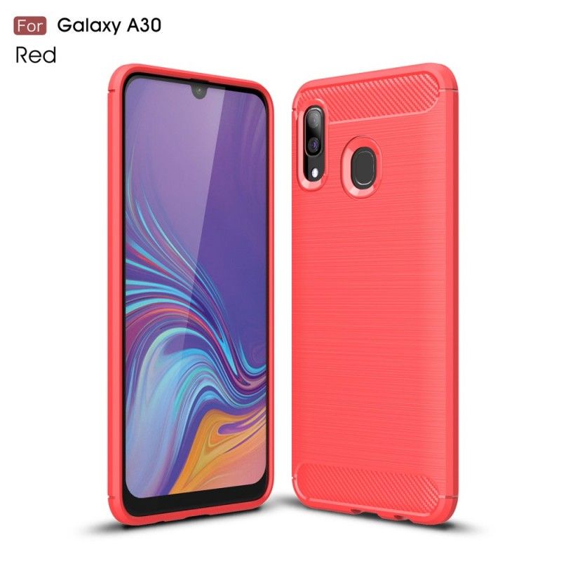 Hülle Für Samsung Galaxy A30 Schwarz Gebürstete Kohlefaser