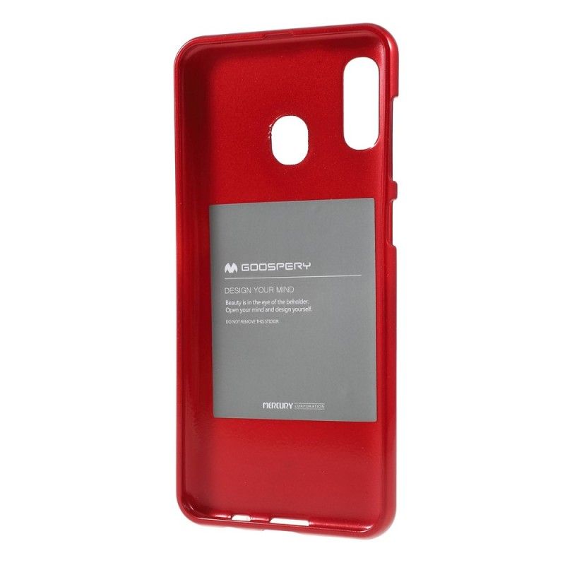 Hülle Samsung Galaxy A30 Rot Auffälliger Gänsehaut-Metalleffekt