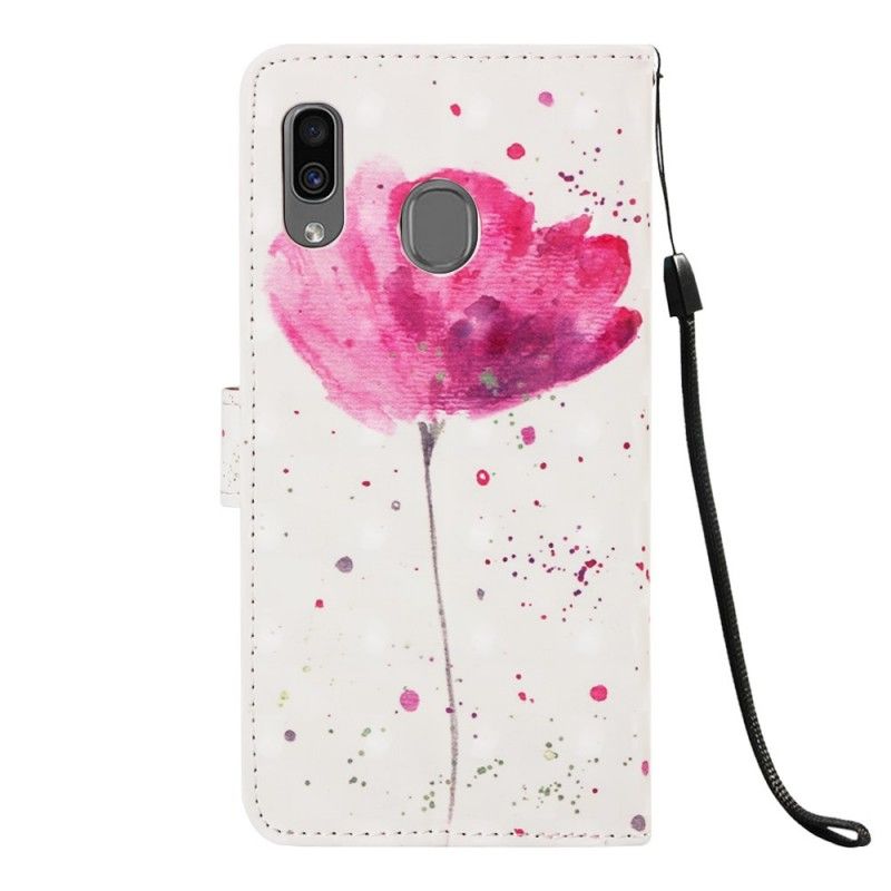 Lederhüllen Samsung Galaxy A30 Aquarellmohn