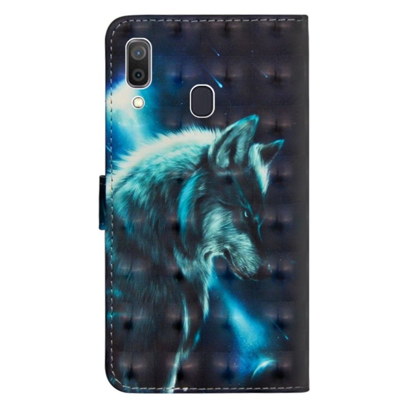 Lederhüllen Samsung Galaxy A30 Handyhülle Majestätischer Wolf