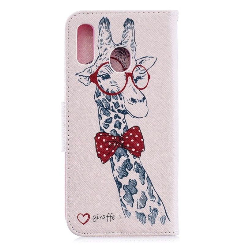 Lederhüllen Samsung Galaxy A30 Handyhülle Nerd-Giraffe