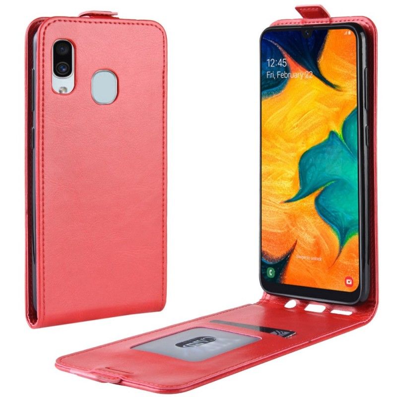 Lederhüllen Samsung Galaxy A30 Schwarz Faltbarer Ledereffekt