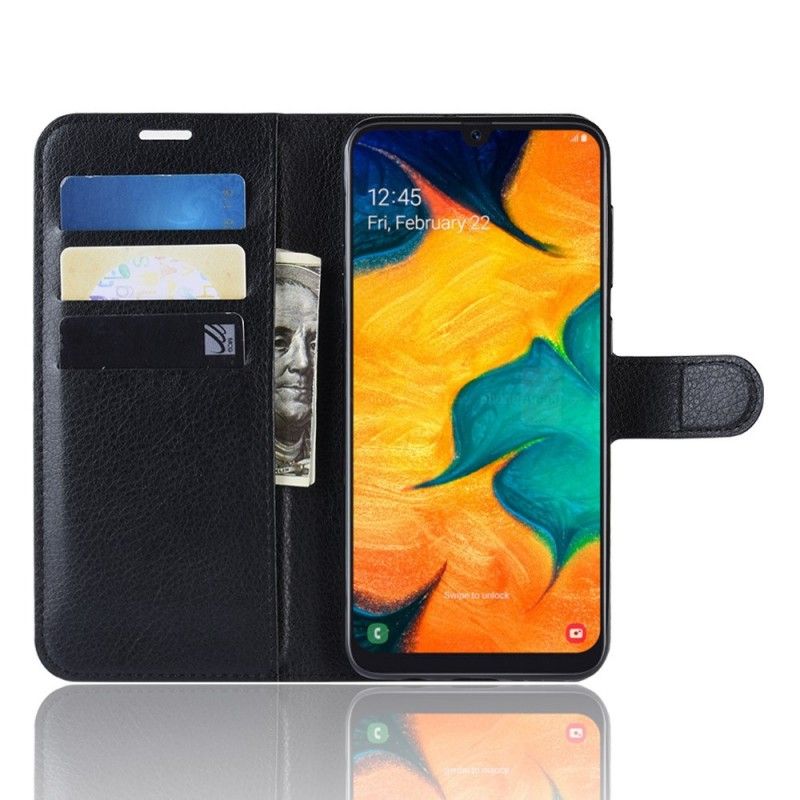 Lederhüllen Samsung Galaxy A30 Schwarz Klassisch