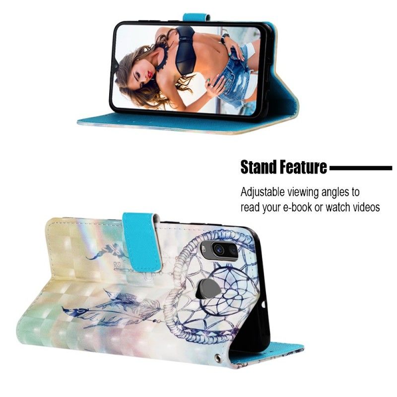 Lederhüllen Samsung Galaxy A30 Weiß Aquarell-Traumfänger