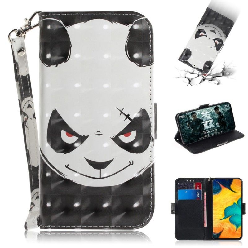 Lederhüllen Samsung Galaxy A30 Wütender Panda Mit Tanga
