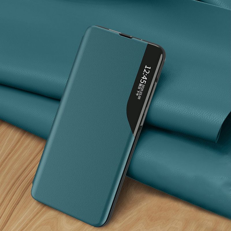 Cover Xiaomi Redmi Note 10 / Note 10S Schwarz Ledereffekt Anzeigen