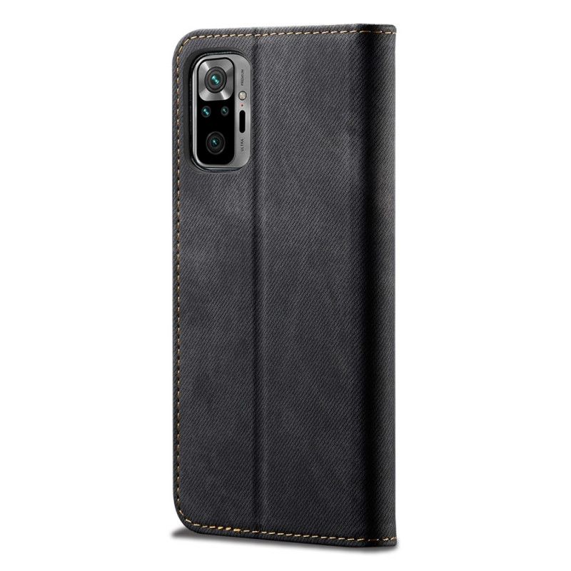 Flip Case Xiaomi Redmi Note 10 / Note 10S Schwarz Jeansstoff