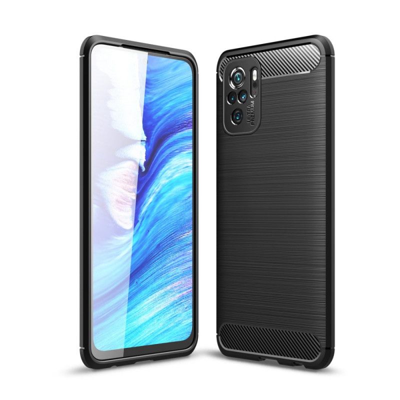 Hülle Xiaomi Redmi Note 10 / Note 10S Schwarz Gebürstete Kohlefaser