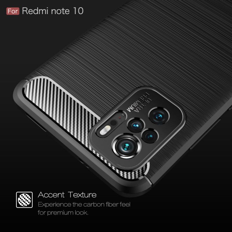 Hülle Xiaomi Redmi Note 10 / Note 10S Schwarz Gebürstete Kohlefaser