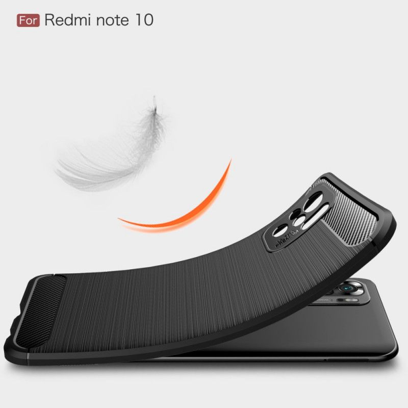 Hülle Xiaomi Redmi Note 10 / Note 10S Schwarz Gebürstete Kohlefaser