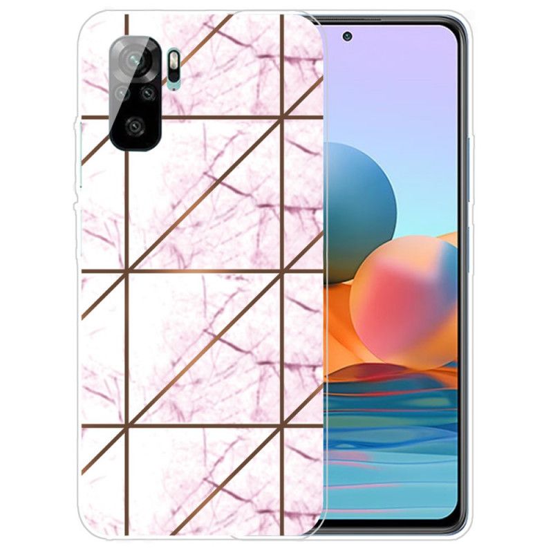 Hülle Xiaomi Redmi Note 10 / Note 10S Schwarz Marmor Mit Intensiver Geometrie