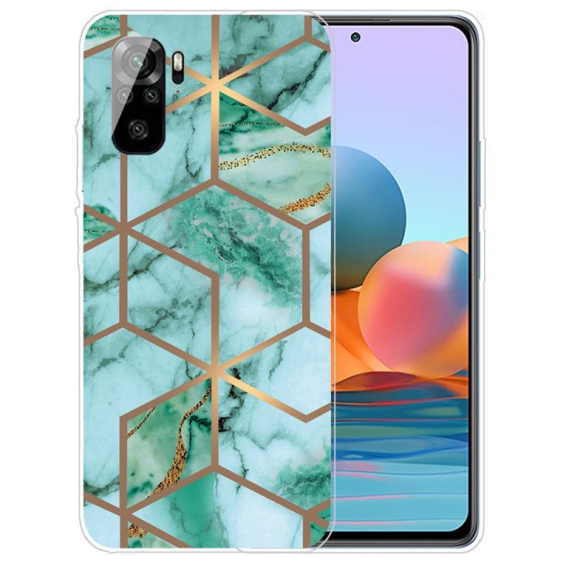 Hülle Xiaomi Redmi Note 10 / Note 10S Schwarz Marmor Mit Intensiver Geometrie