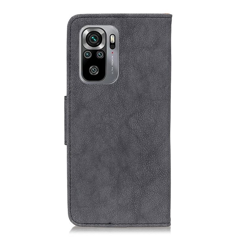 Lederhüllen Für Xiaomi Redmi Note 10 / Note 10S Grau Vintage Spaltleder