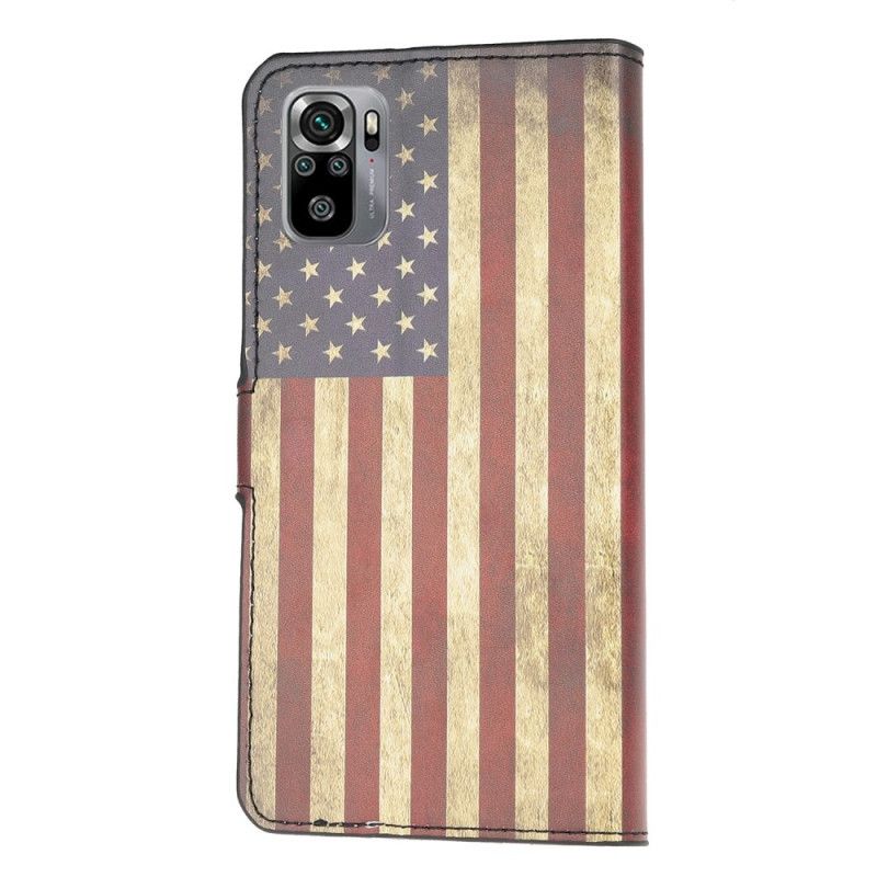 Lederhüllen Xiaomi Redmi Note 10 / Note 10S Amerikanische Flagge