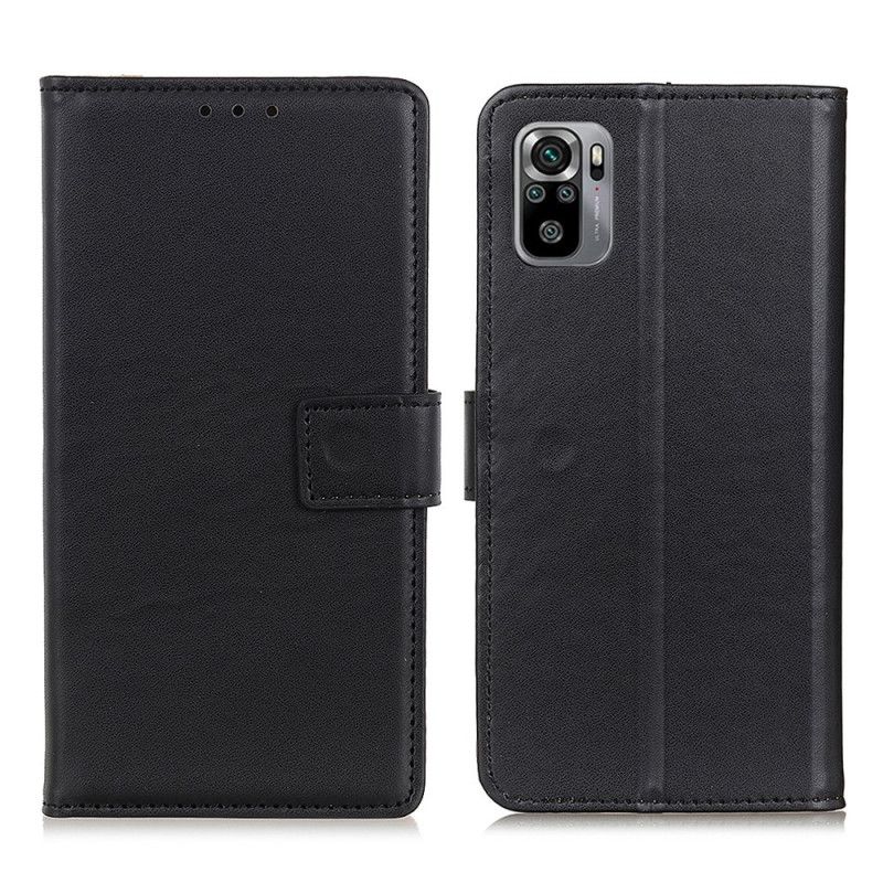 Lederhüllen Xiaomi Redmi Note 10 / Note 10S Schwarz Einfaches Kunstleder