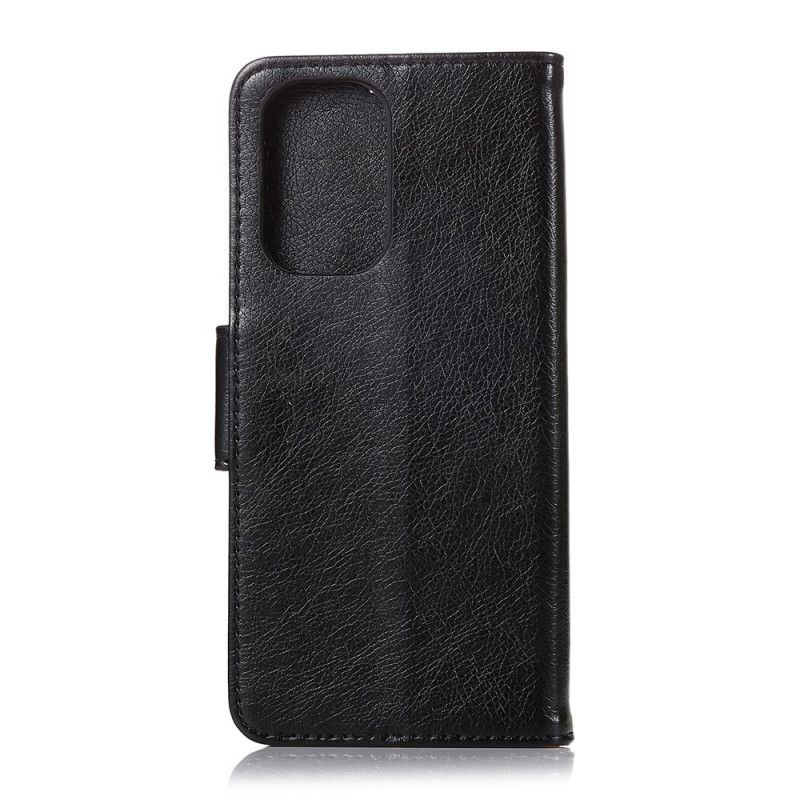 Lederhüllen Xiaomi Redmi Note 10 / Note 10S Schwarz Gespaltenes Nappaleder